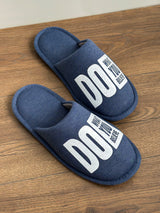 Men's indoor slippers HS-VL closed melange blue with PVC sticker
