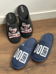 Men's slippers HS-VL closed melange graphite with PVC sticker