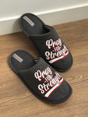Men's slippers HS-VL closed melange graphite with PVC sticker