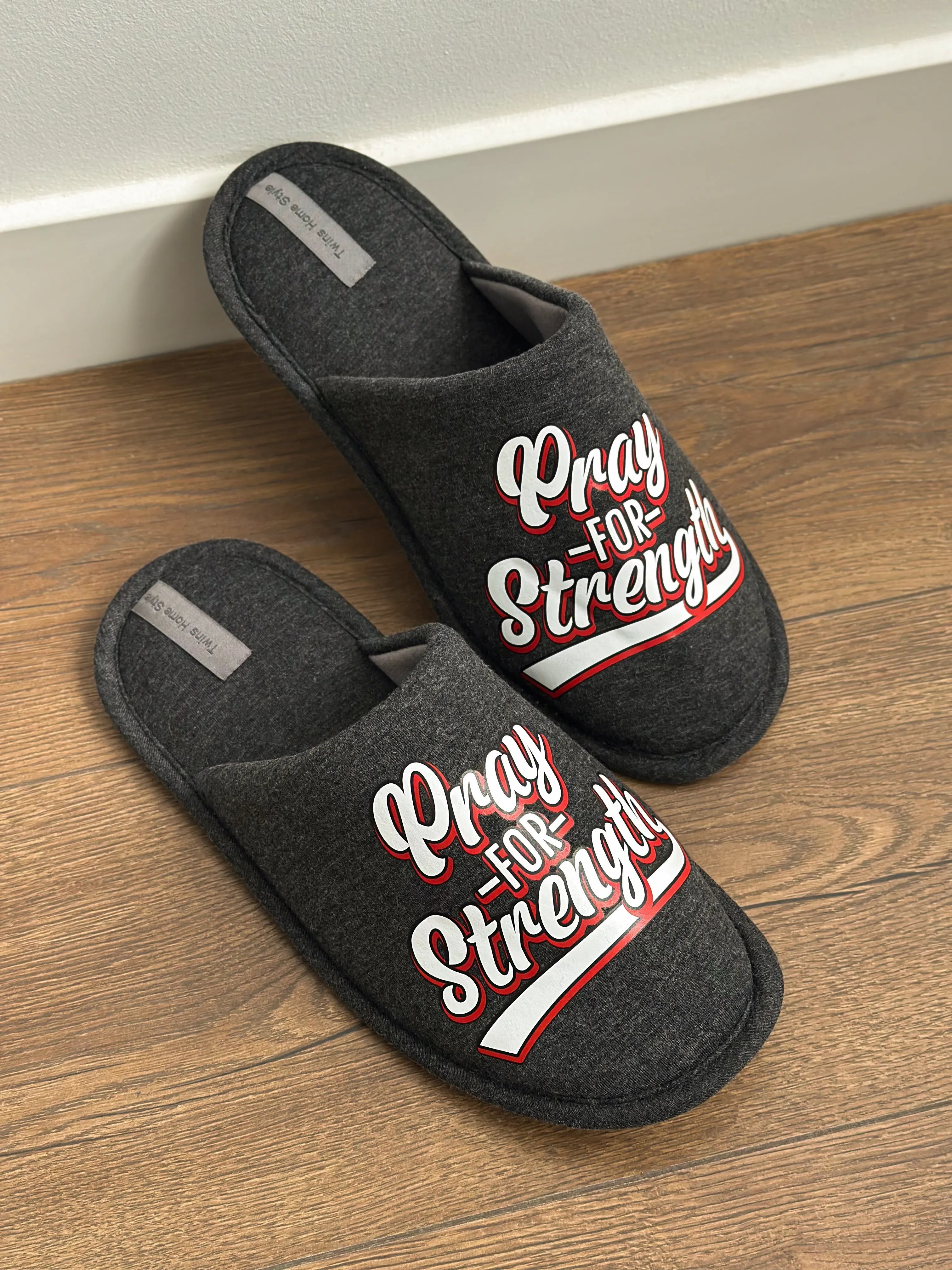 Men's slippers HS-VL closed melange graphite with PVC sticker