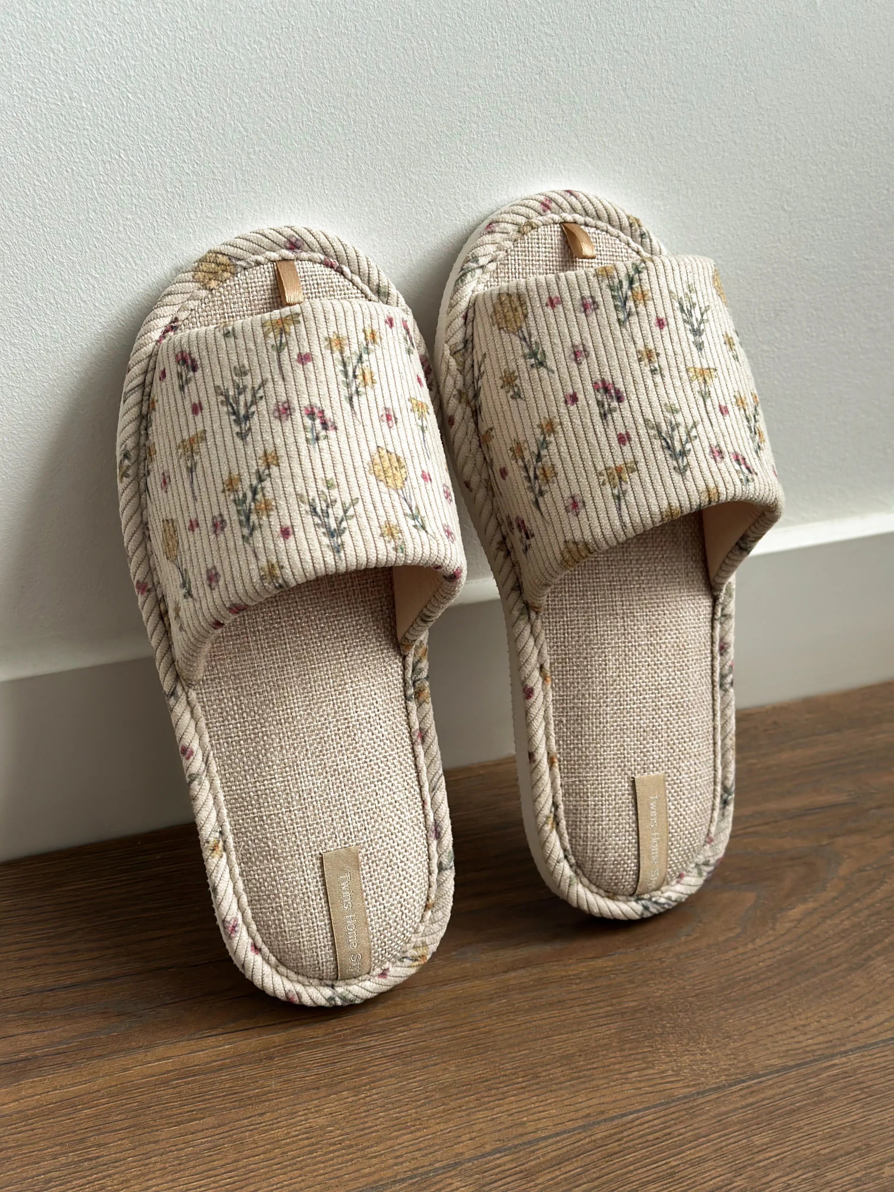 Women's slippers HS-VL corduroy Provence beige
