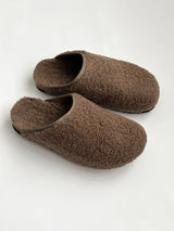 Women's Teddy clogs with edging, brown