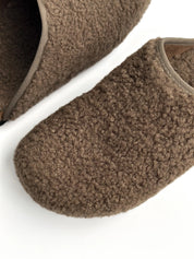 Women's Teddy clogs with edging, brown
