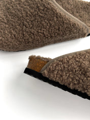 Women's Teddy clogs with edging, brown