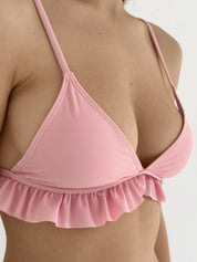 Swimsuit with ruffles, pink