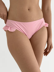 Swimsuit with ruffles, pink
