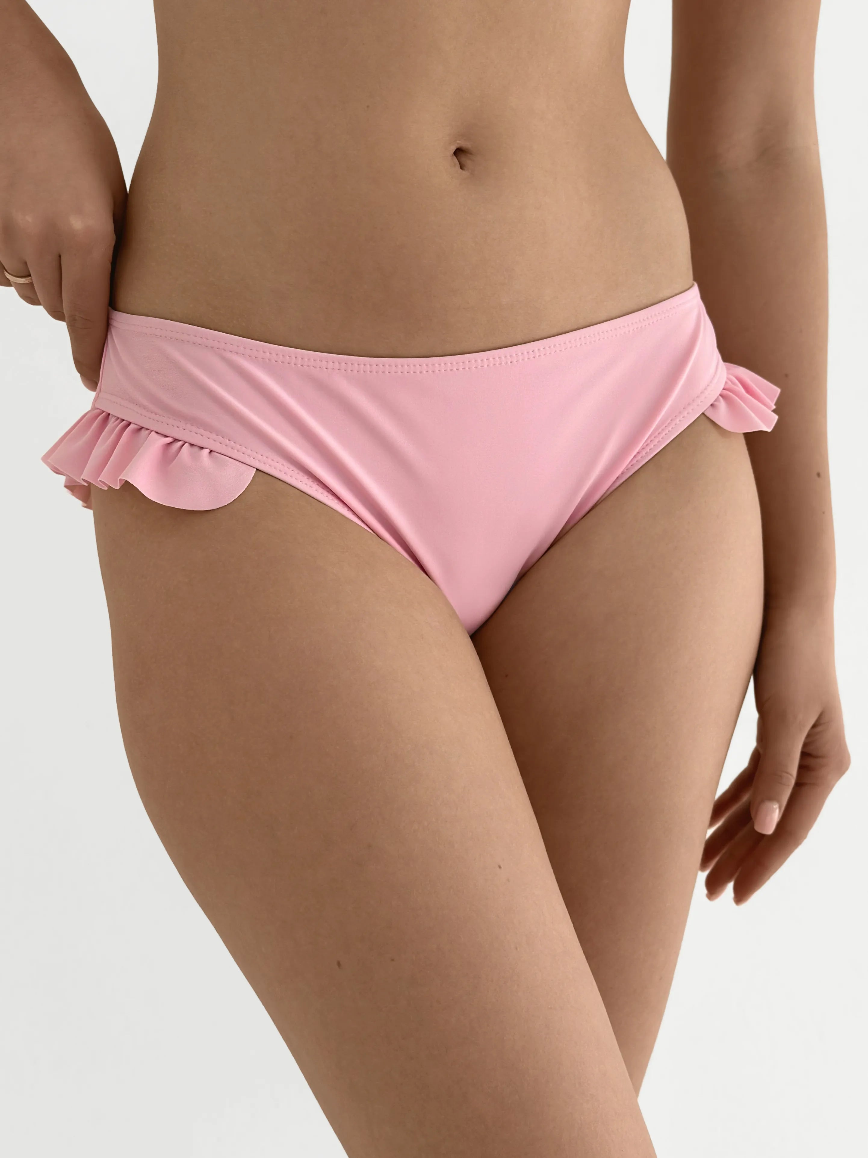Swimsuit with ruffles, pink