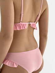 Swimsuit with ruffles, pink