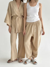 Muslin Pants Mono Harem Pants beige 2-sl.