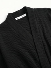 Muslin set 2-layer kimono+shorts black