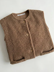 TEDDY brown vest with buttons
