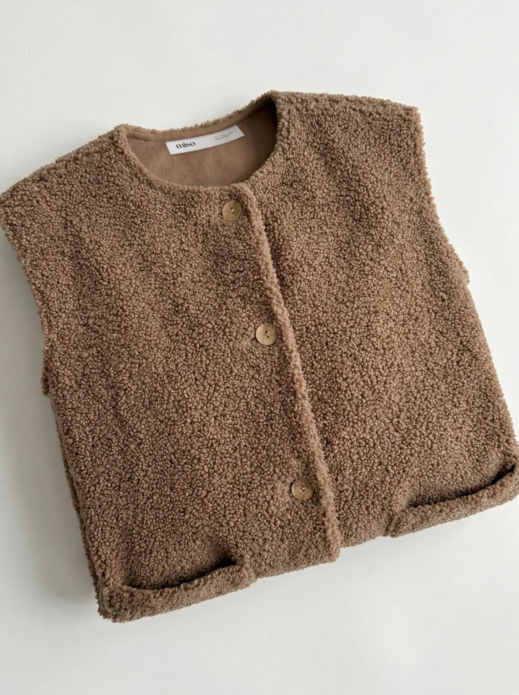 TEDDY brown vest with buttons