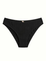 Lingerie Slips Black Ribbed