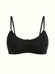Lingerie Top Black Ribbed
