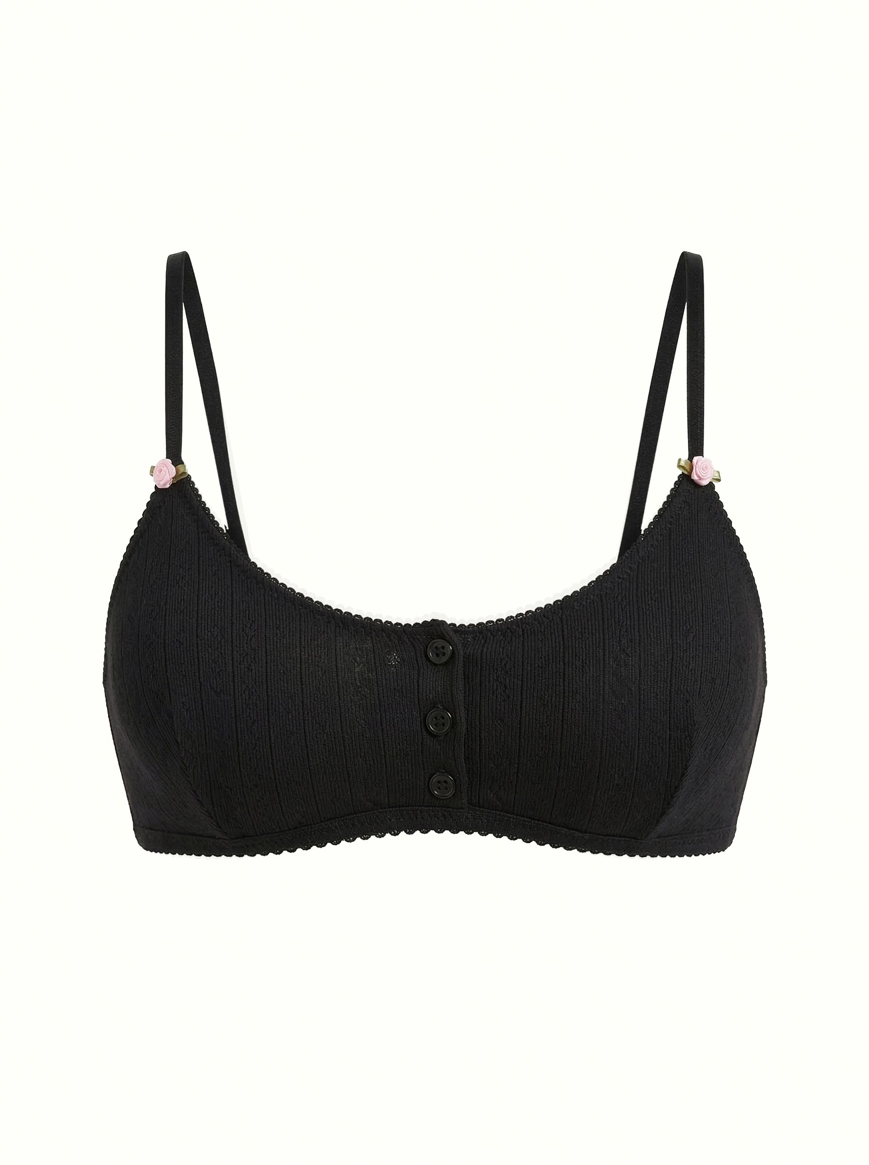 Lingerie Top Black Ribbed