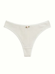 Lingerie Thongs Milk Ribbed