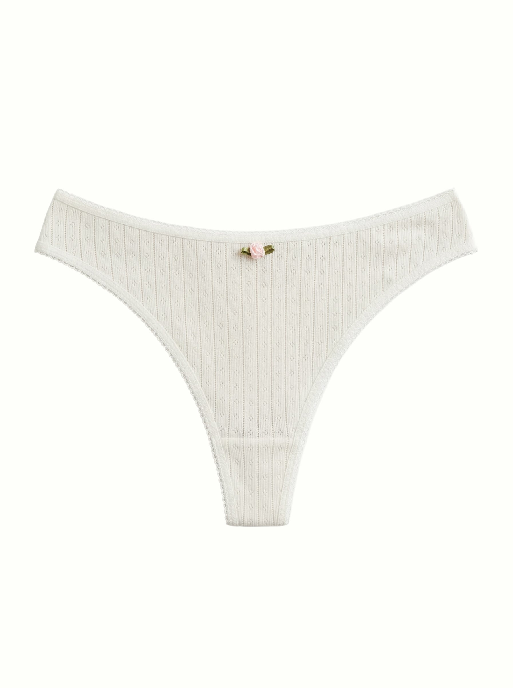 Lingerie Thongs Milk Ribbed