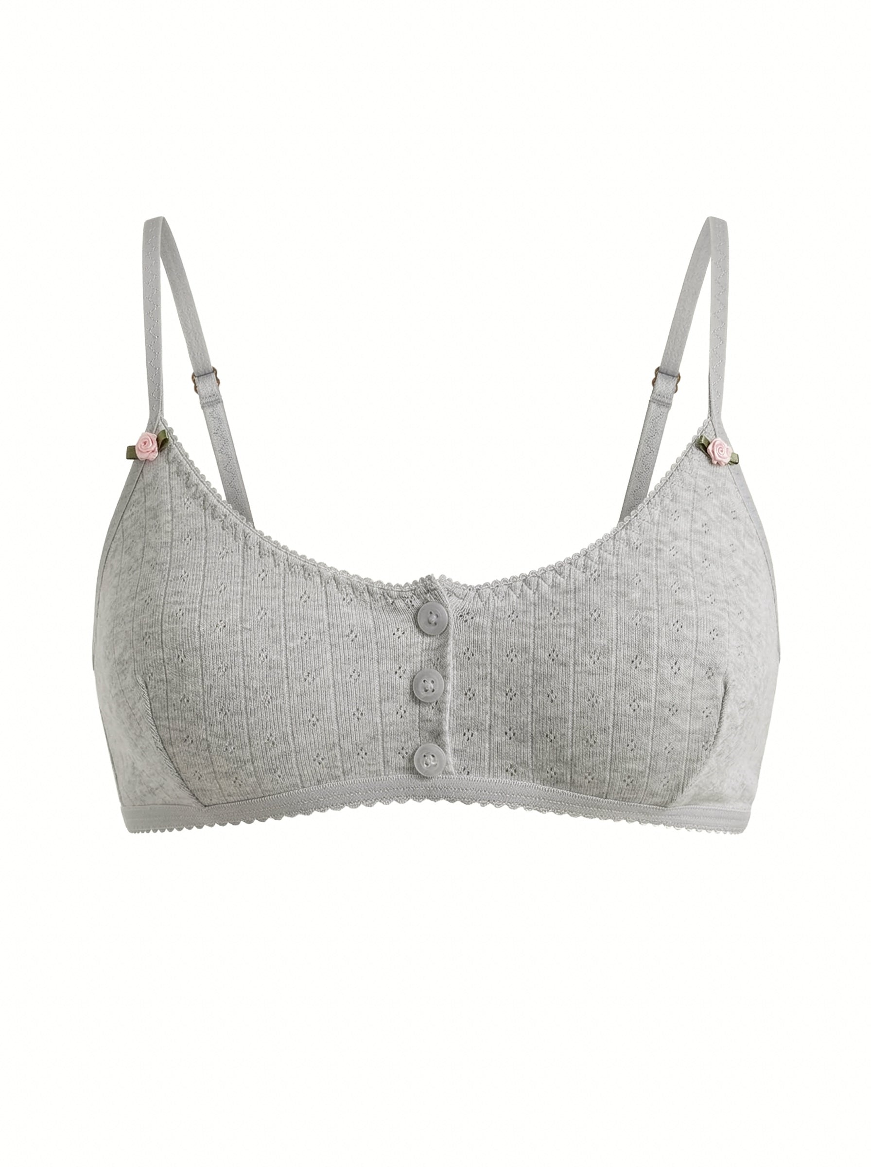 Lingerie Top Light Gray Ribbed