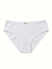 Lingerie Briefs White Ribbed