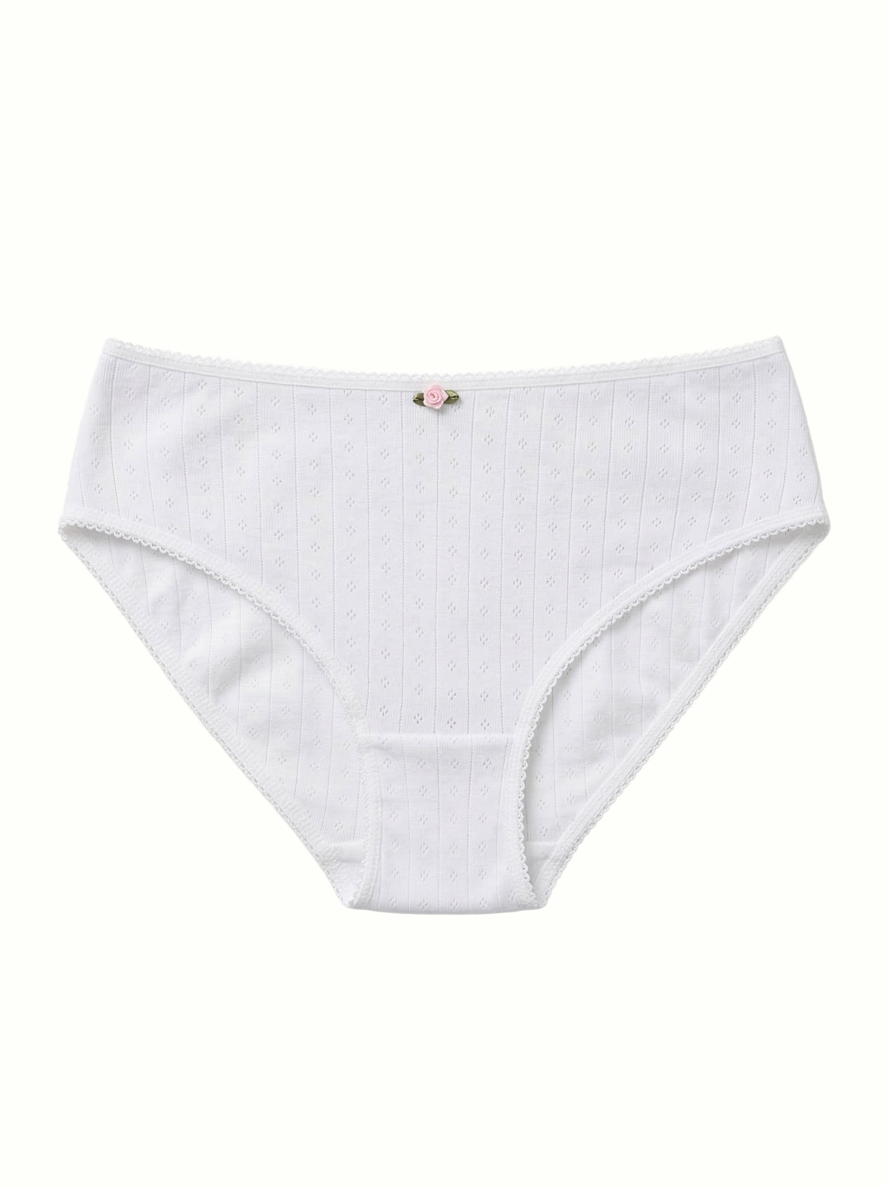 Lingerie Briefs White Ribbed