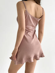 Ribbed mink sleep dress