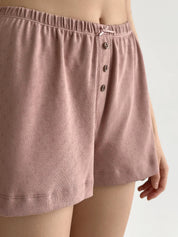 Ribbed shorts with a gusset mink