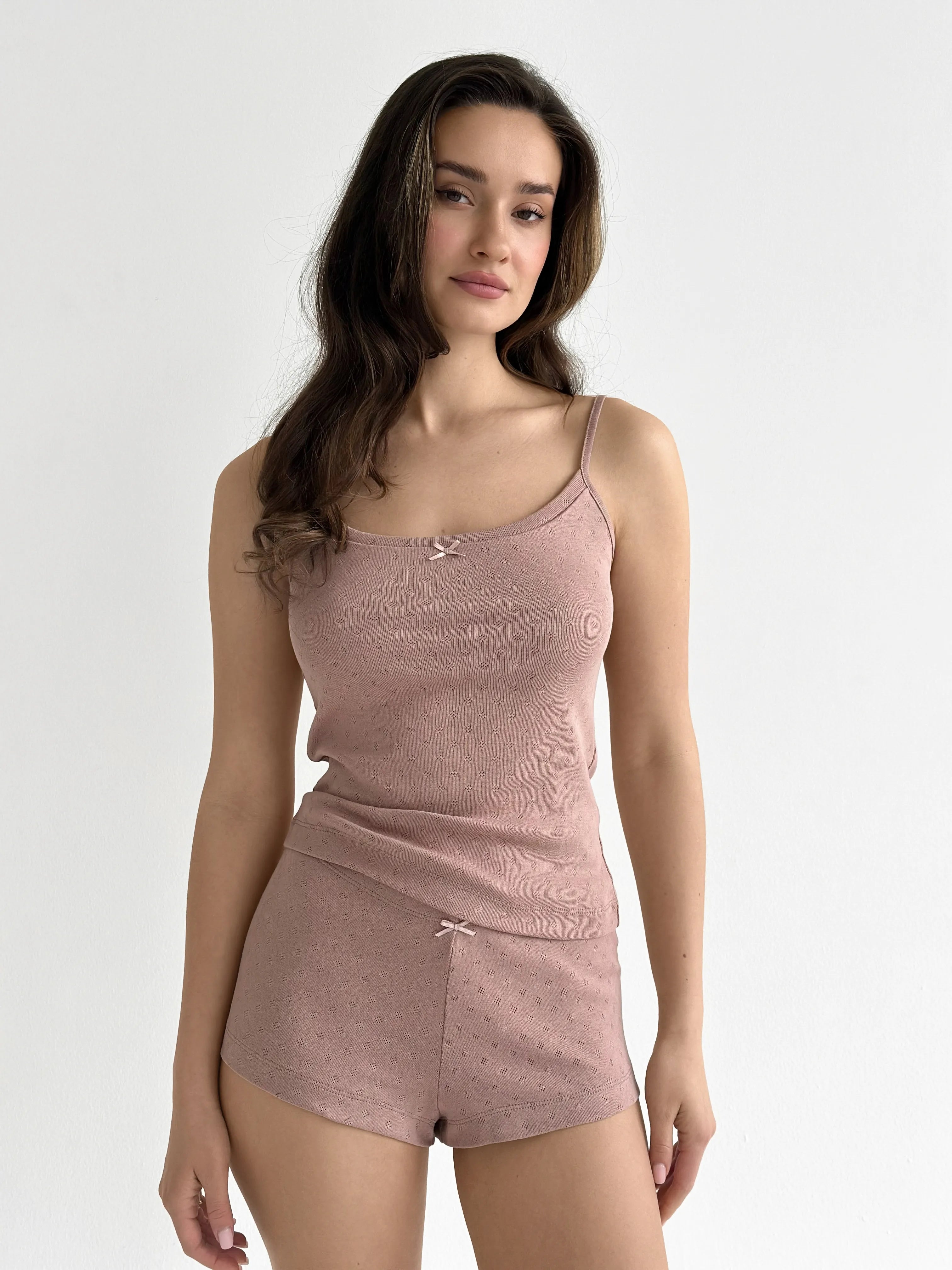 Mink ribbed tank top