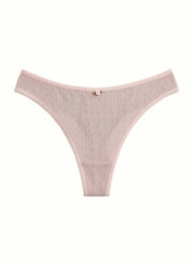Lingerie Thongs Powder Ribbed