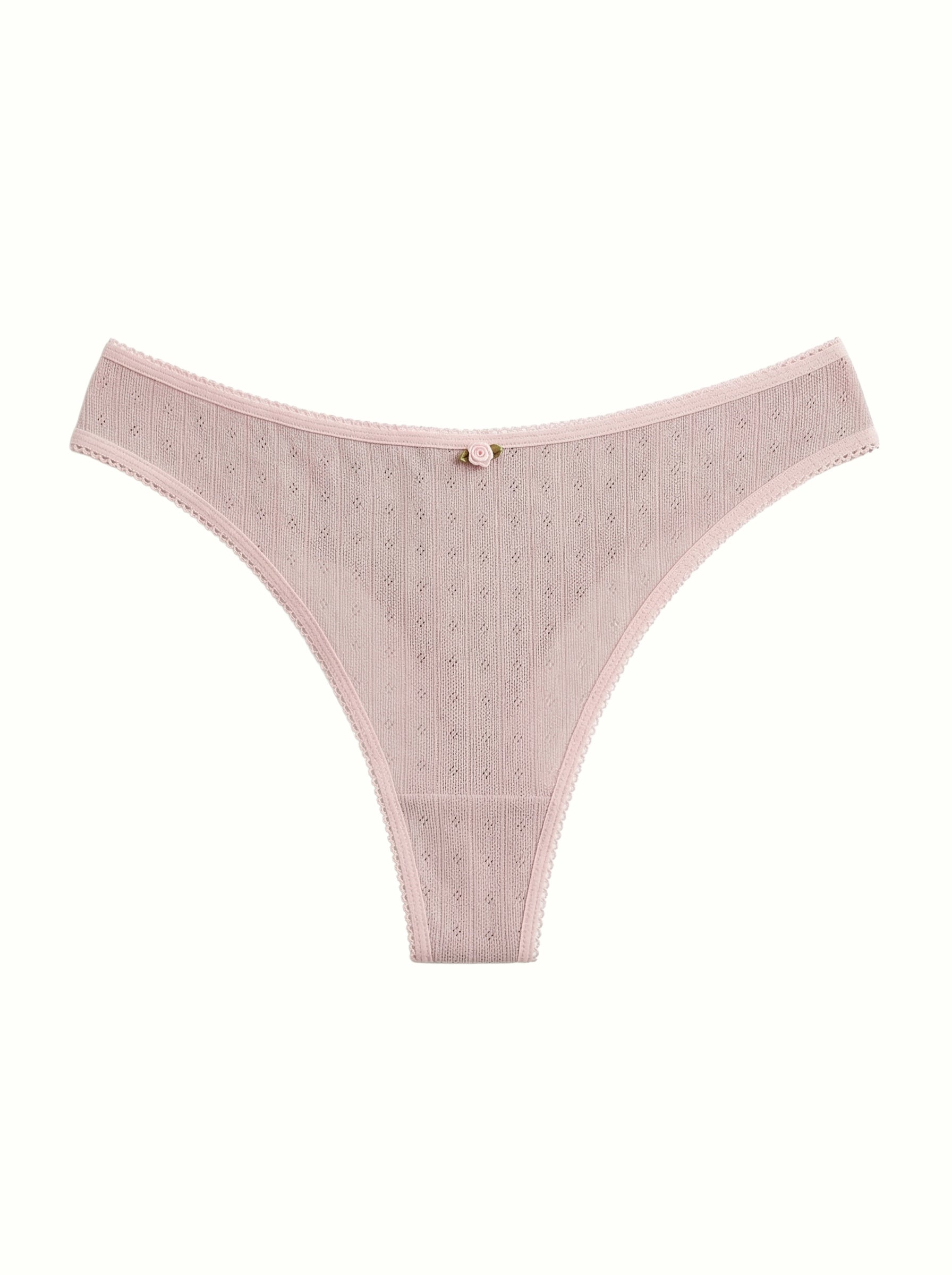 Lingerie Thongs Powder Ribbed