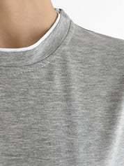 T-shirt with white trim, gray , onesize