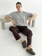 T-shirt with white trim, gray , onesize