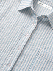 Blue striped muslin shirt and pants suit