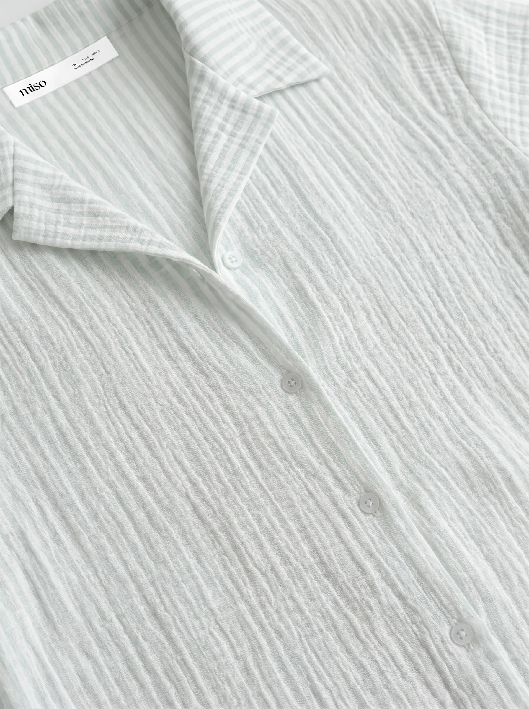 Muslin 2-layer shorts + striped shirt gray suit