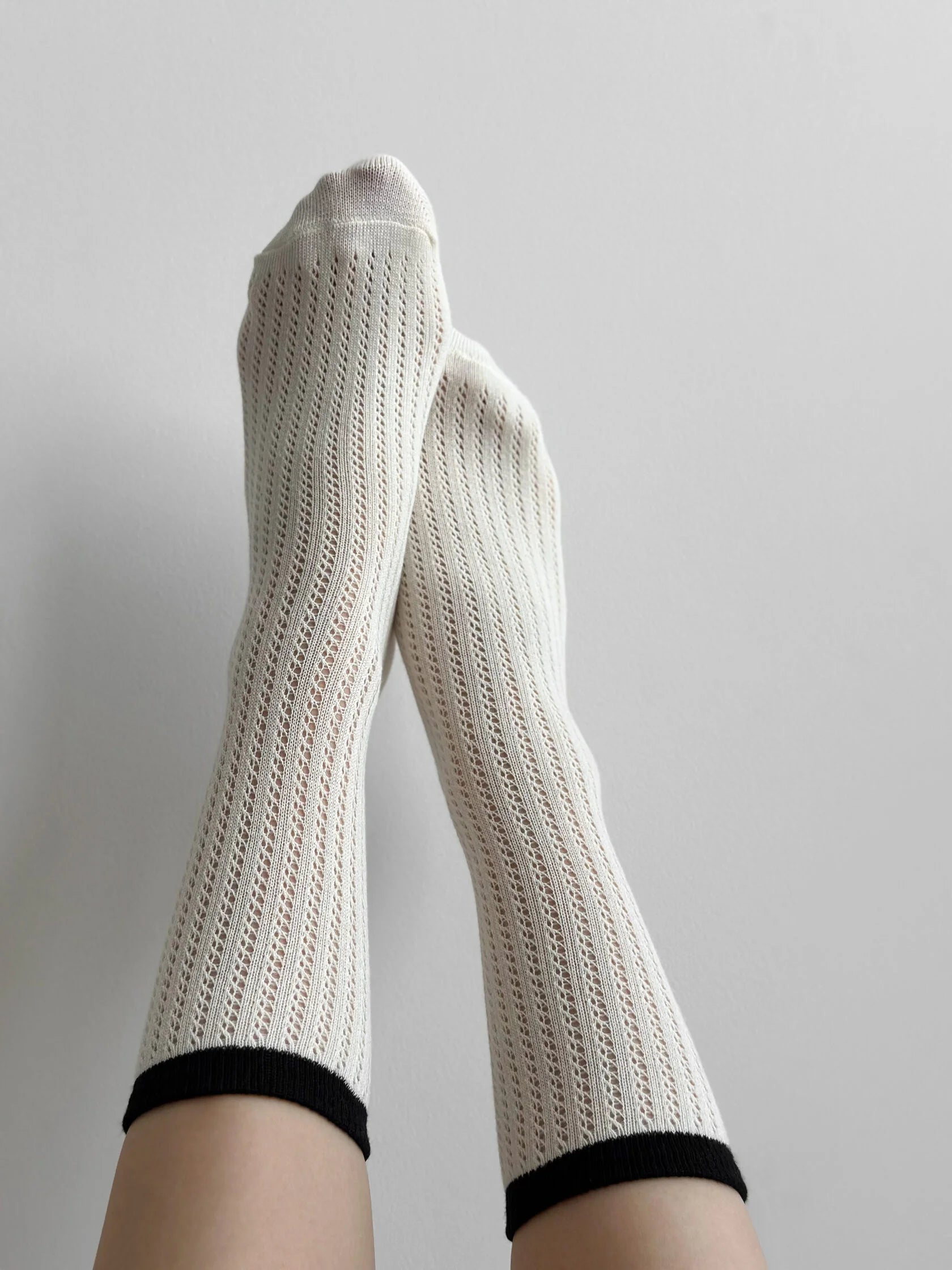 White cotton lace socks