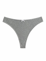 Lingerie Thongs “Tenderness” Dark Gray Ribbed Knit