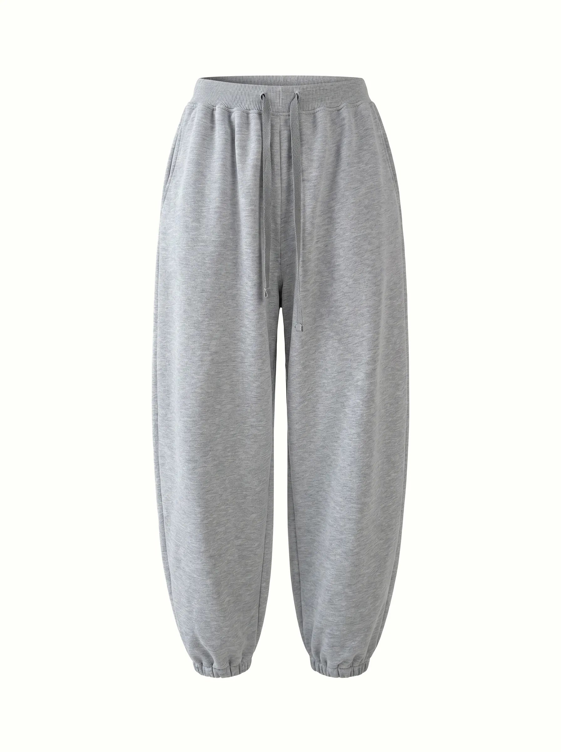 Cotton 3-thread knit pants gray