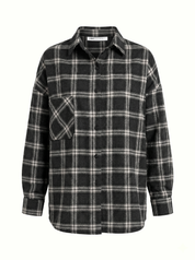 Flannel Shirt black "large beige check"