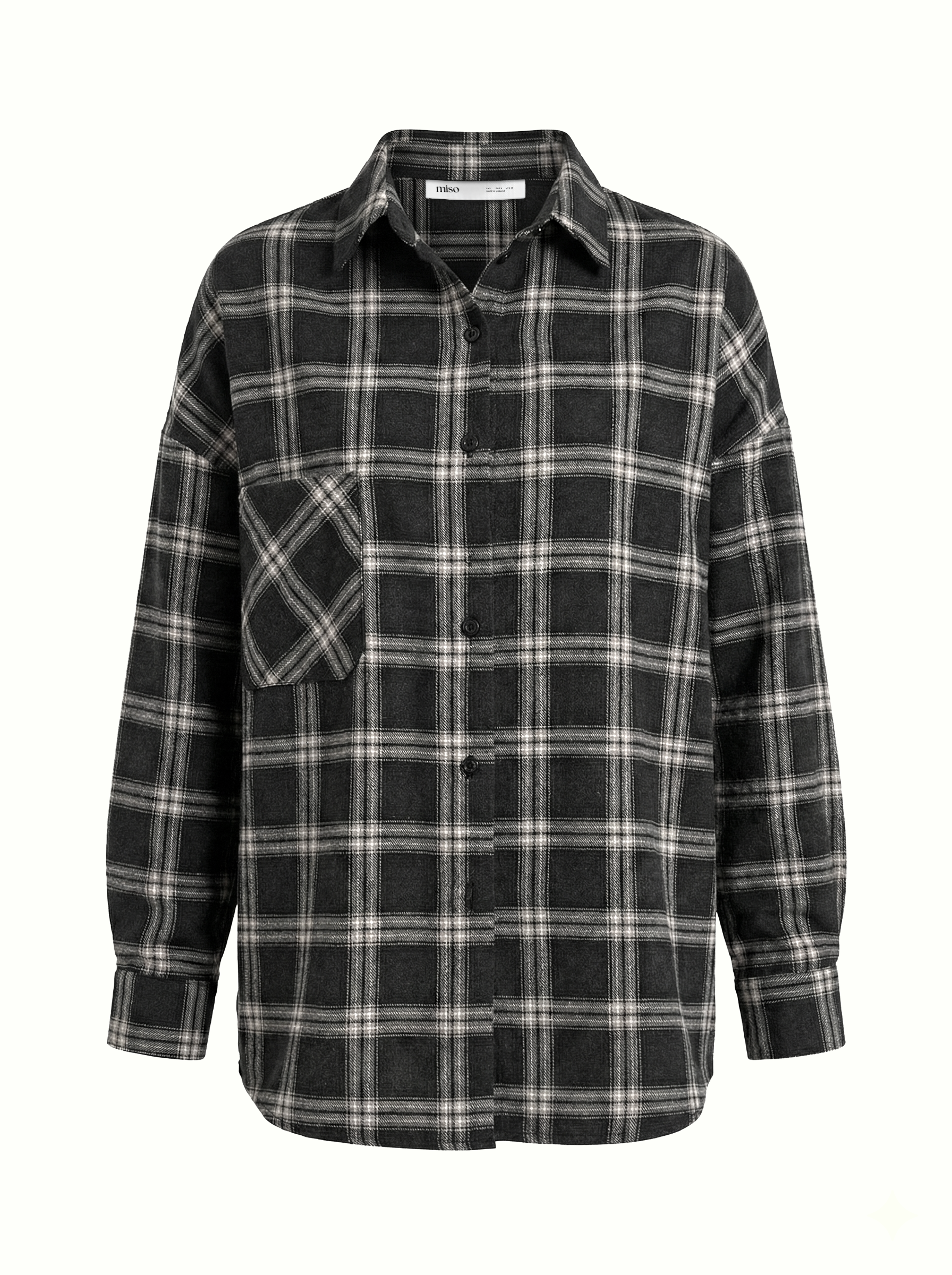 Flannel Shirt black "large beige check"