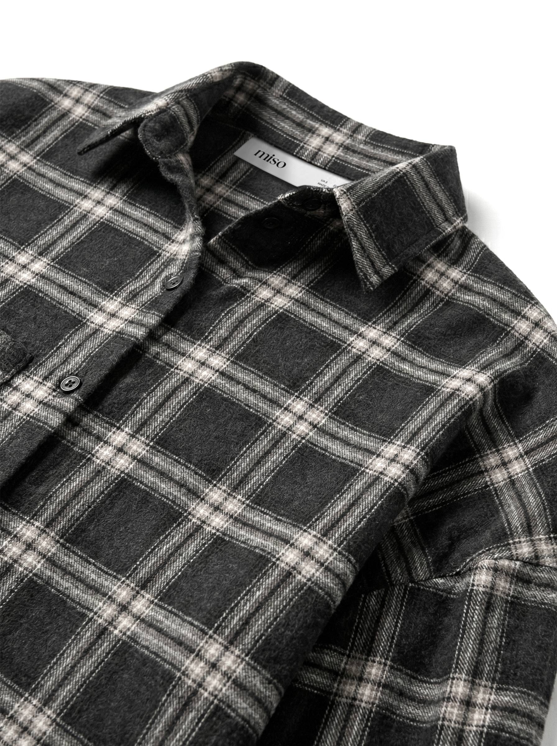 Flannel Shirt black "large beige check"