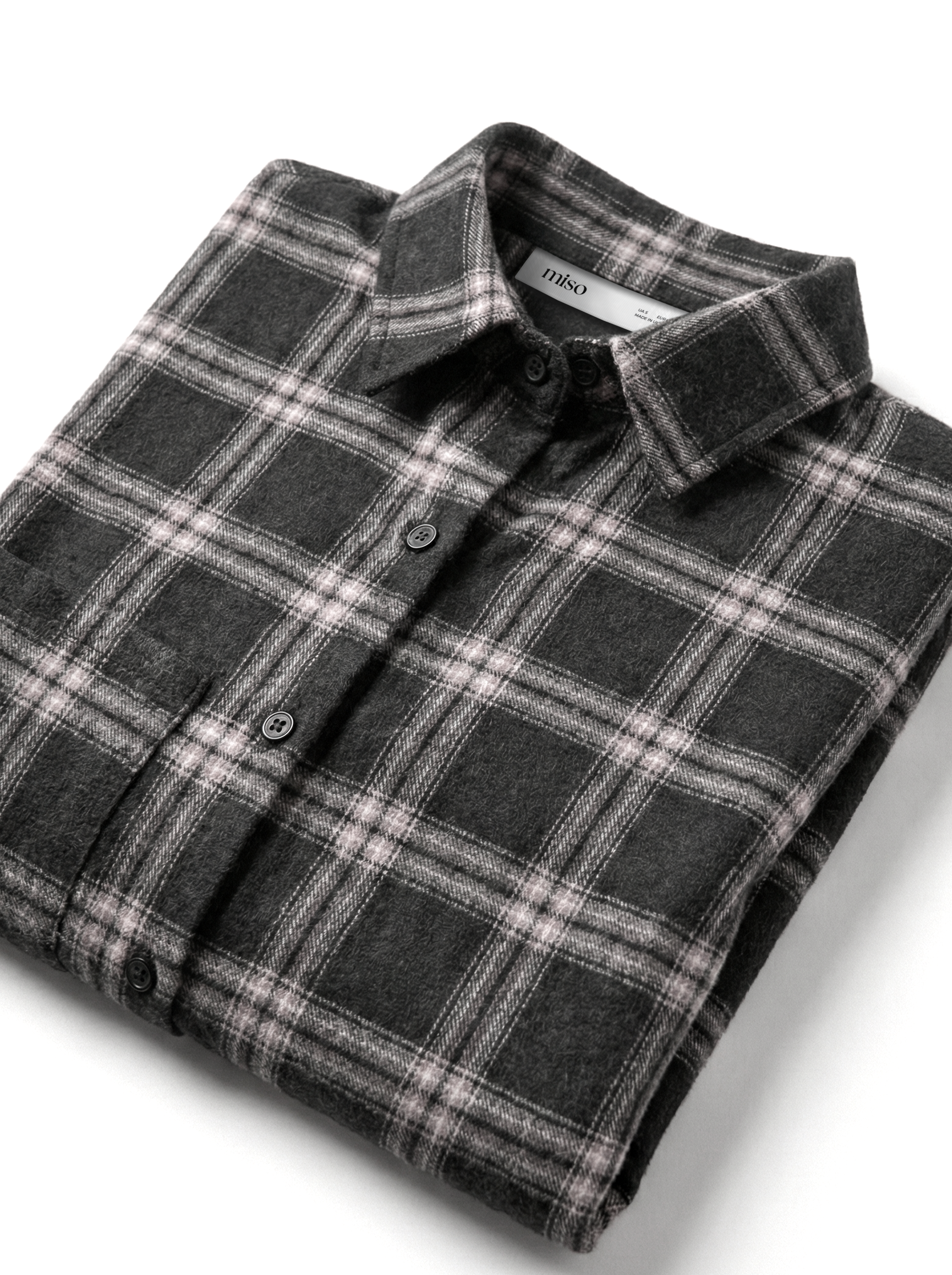 Flannel Shirt black "large beige check"