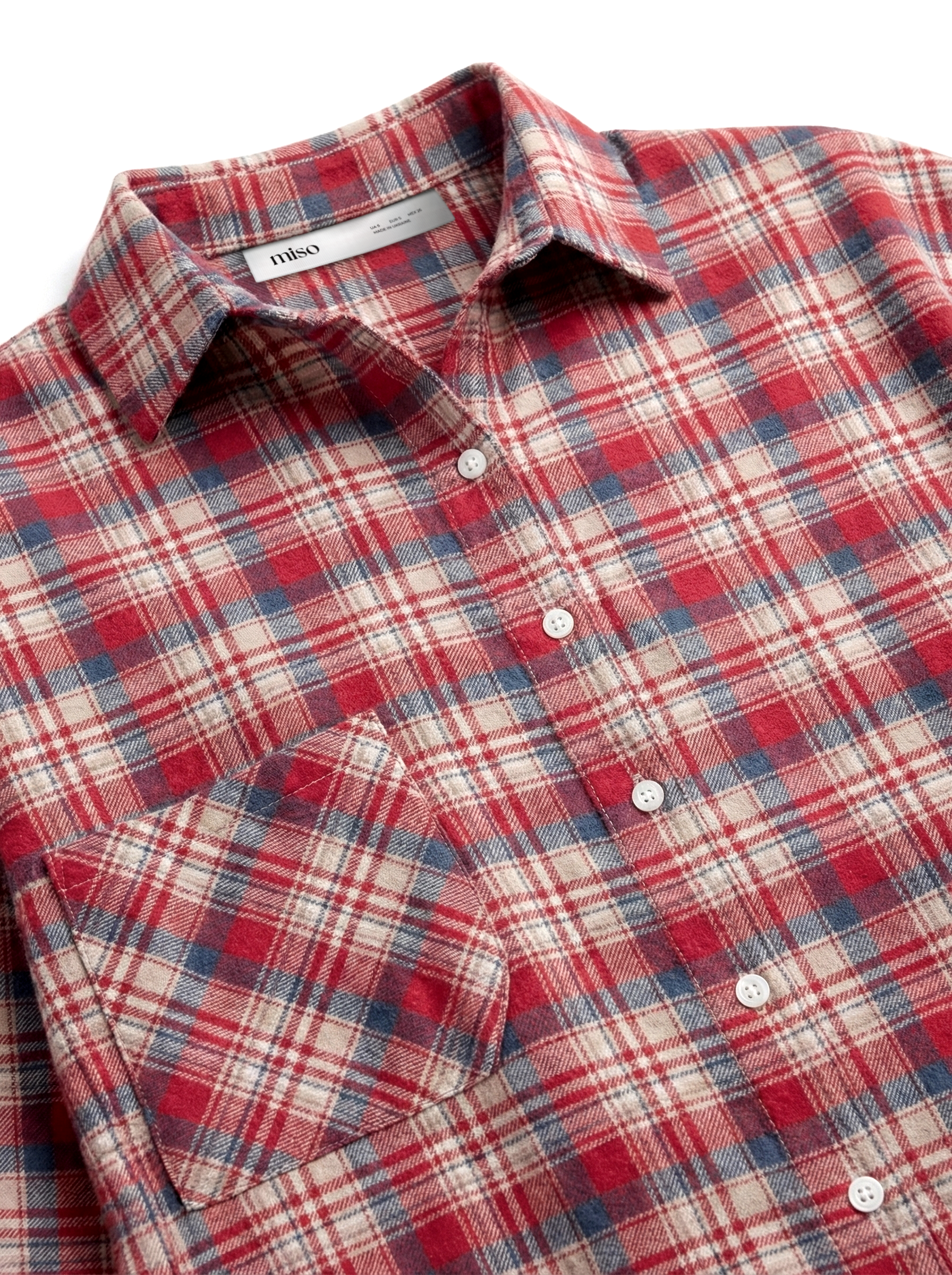 Flannel Shirt milky "small red and blue check"