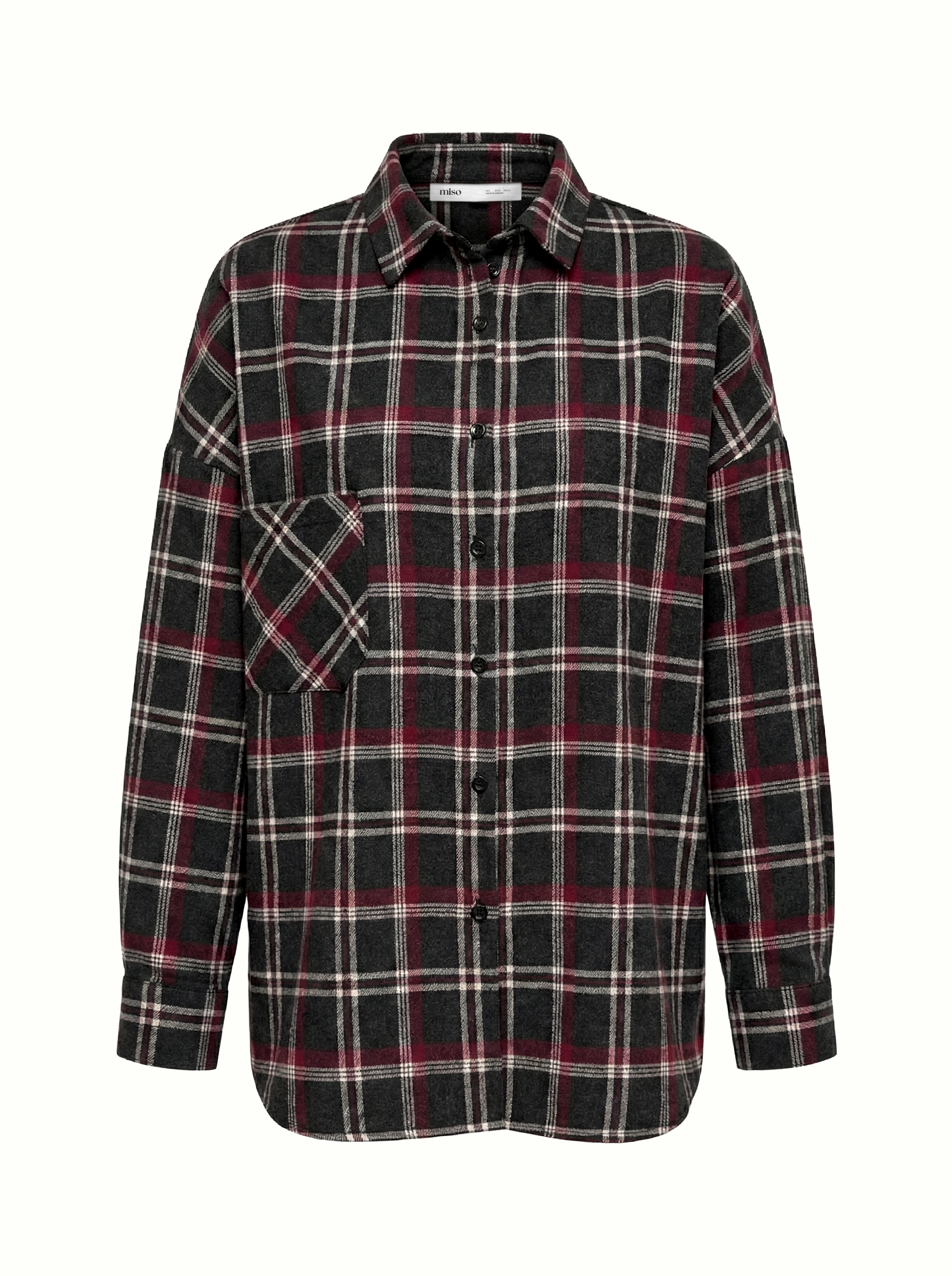 Flannel Shirt black "large burgundy and white check"