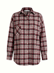 Flannel Shirt burgundy "small milky-black check"