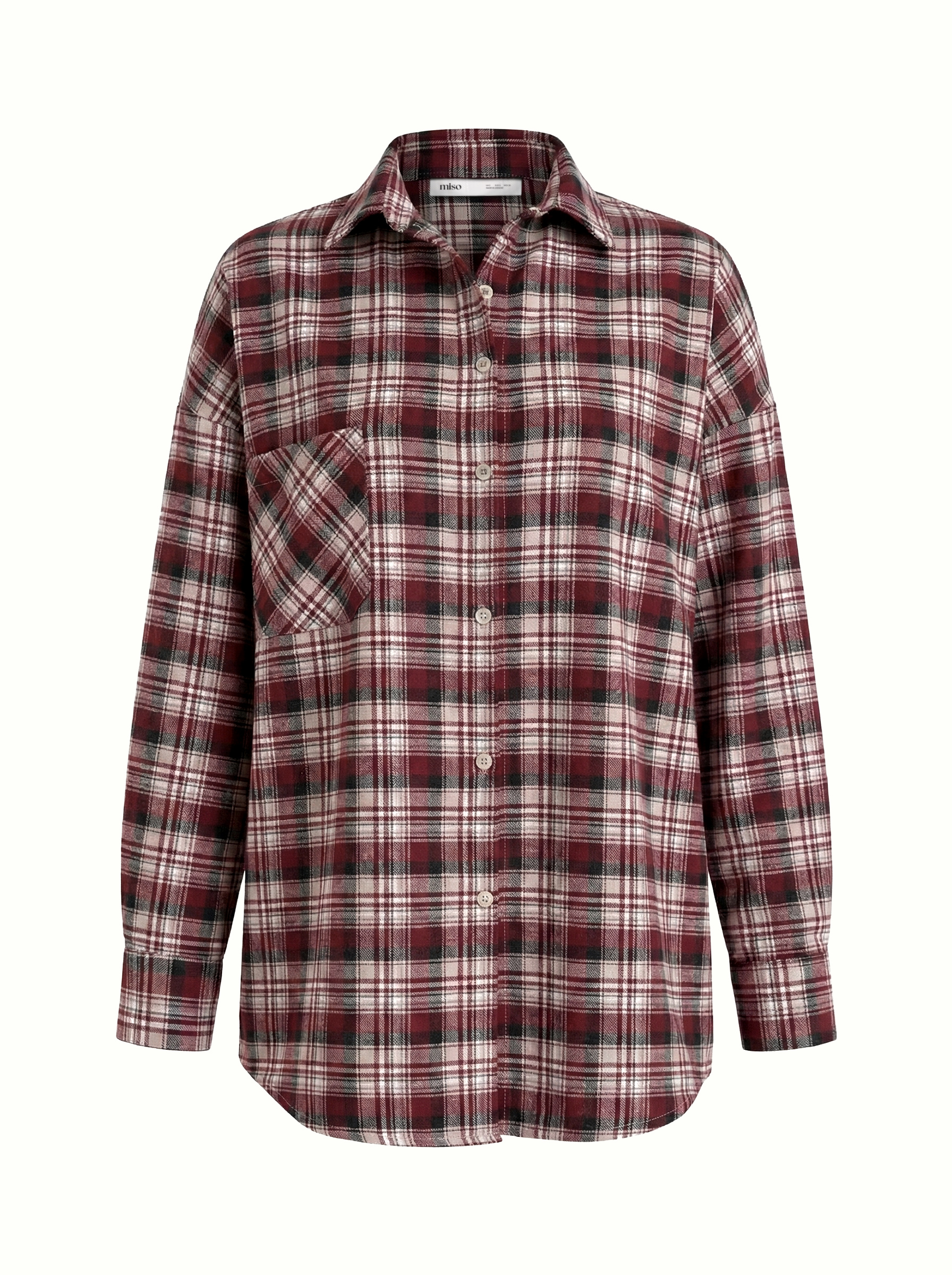 Flannel Shirt burgundy "small milky-black check"