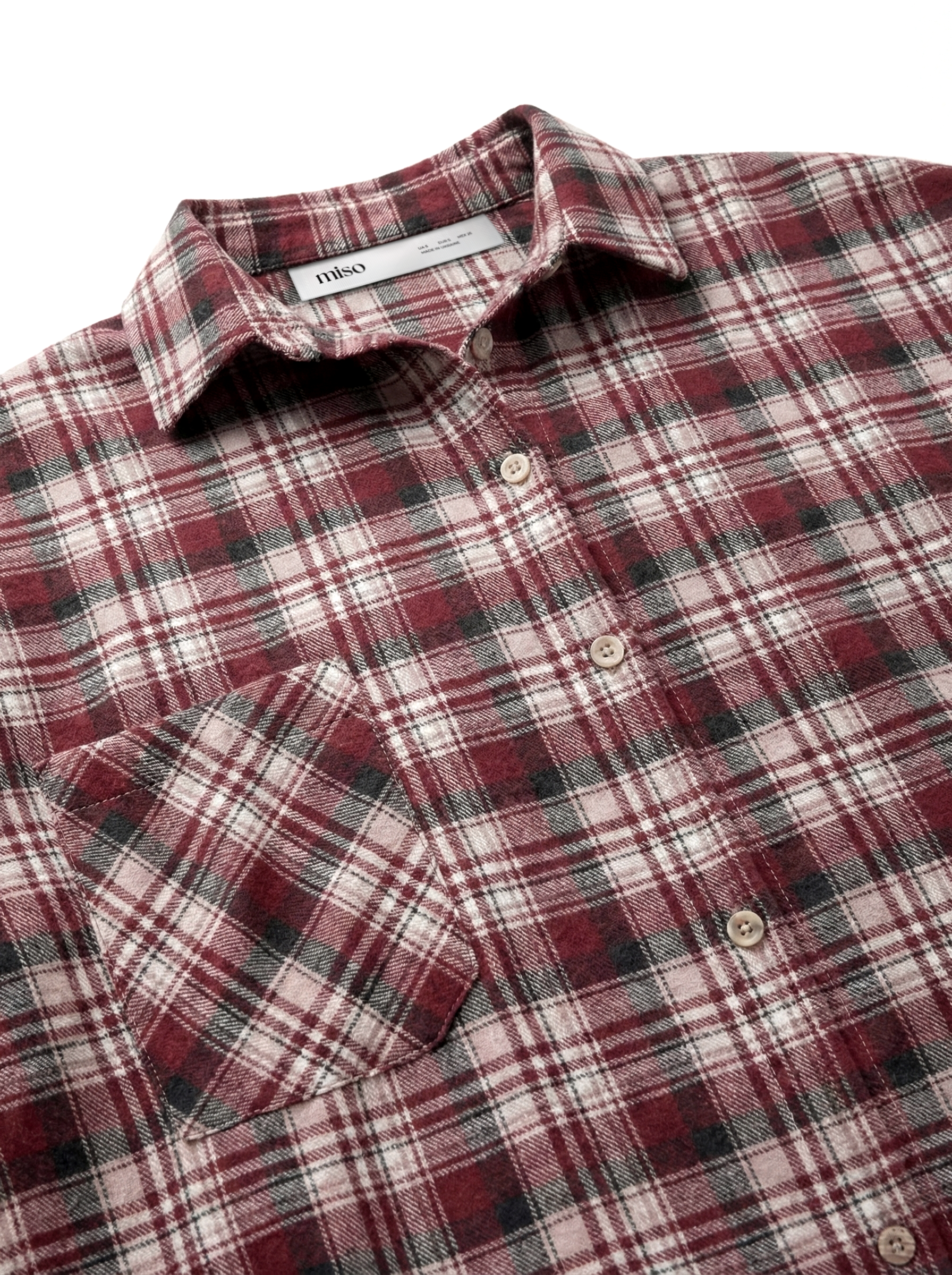 Flannel Shirt burgundy "small milky-black check"