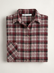 Flannel Shirt burgundy "small milky-black check"
