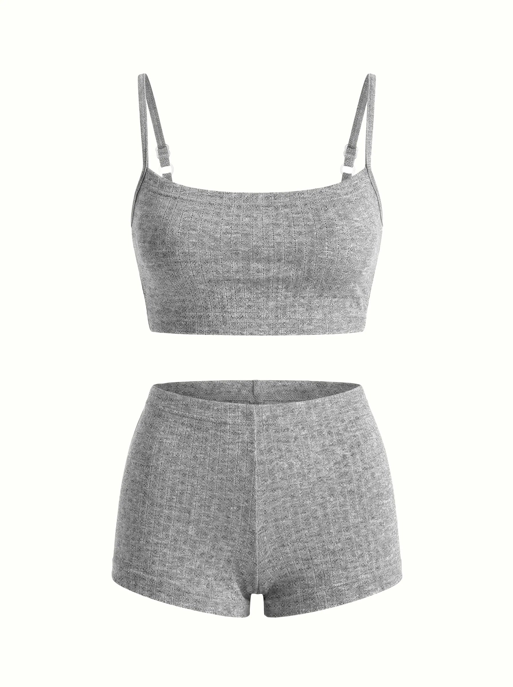Ribana set Strappy top and Mini shorts anthracite