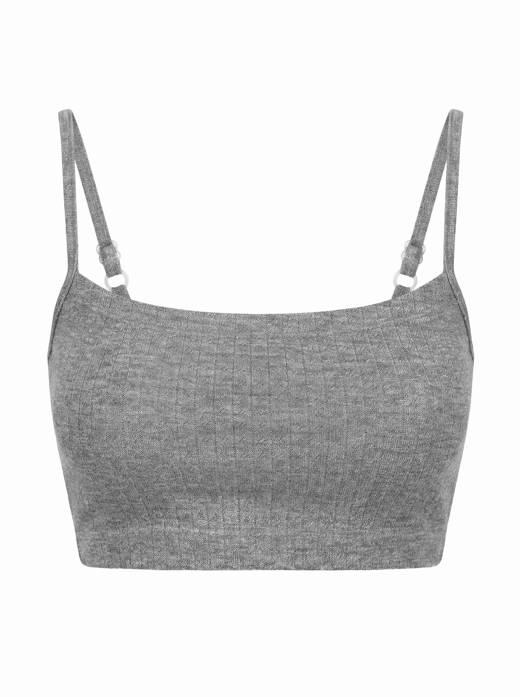 Ribbed strappy top anthracite