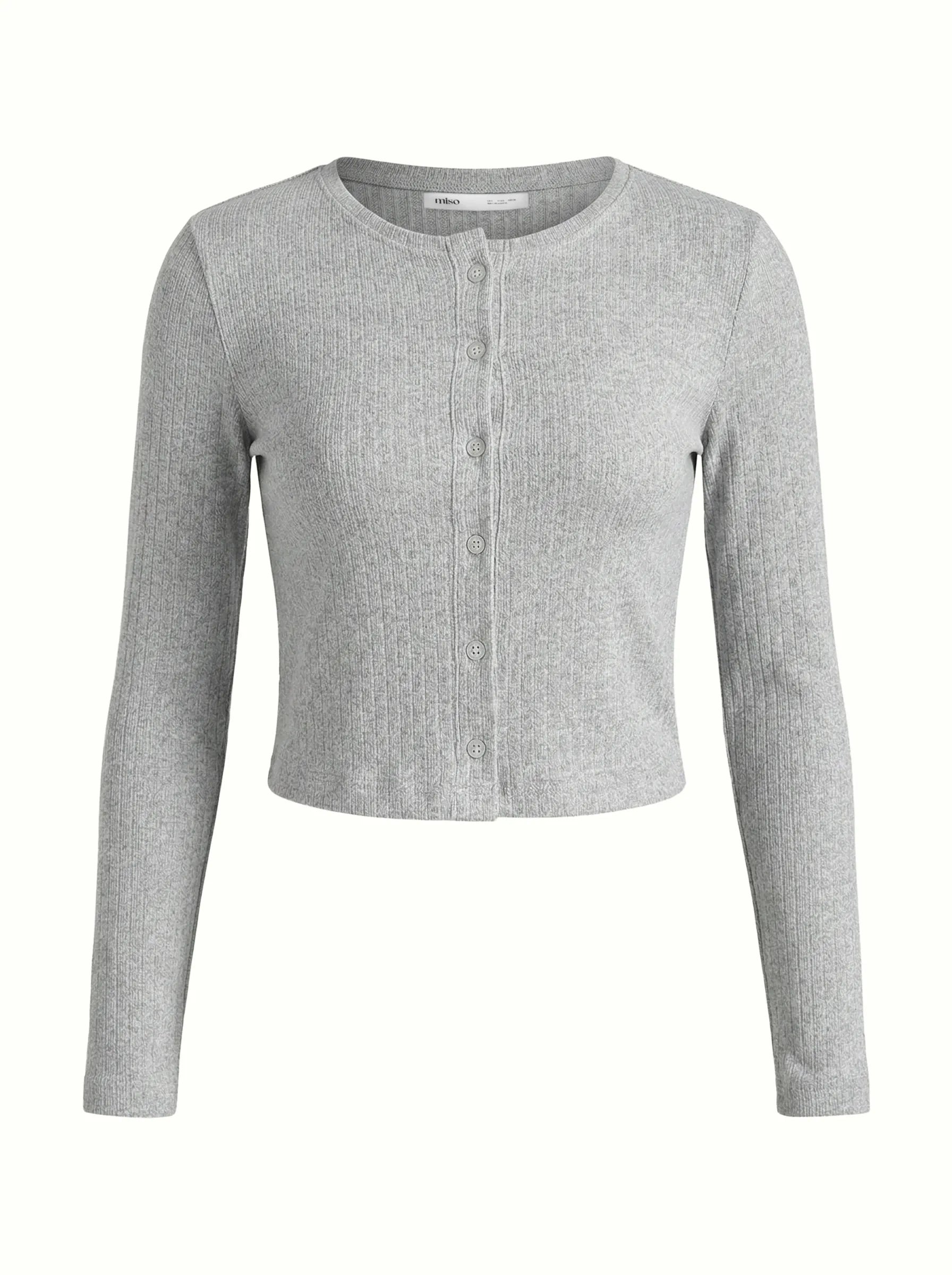 Ribana set of long sleeves (with button) and shorts (with a drawstring) gray