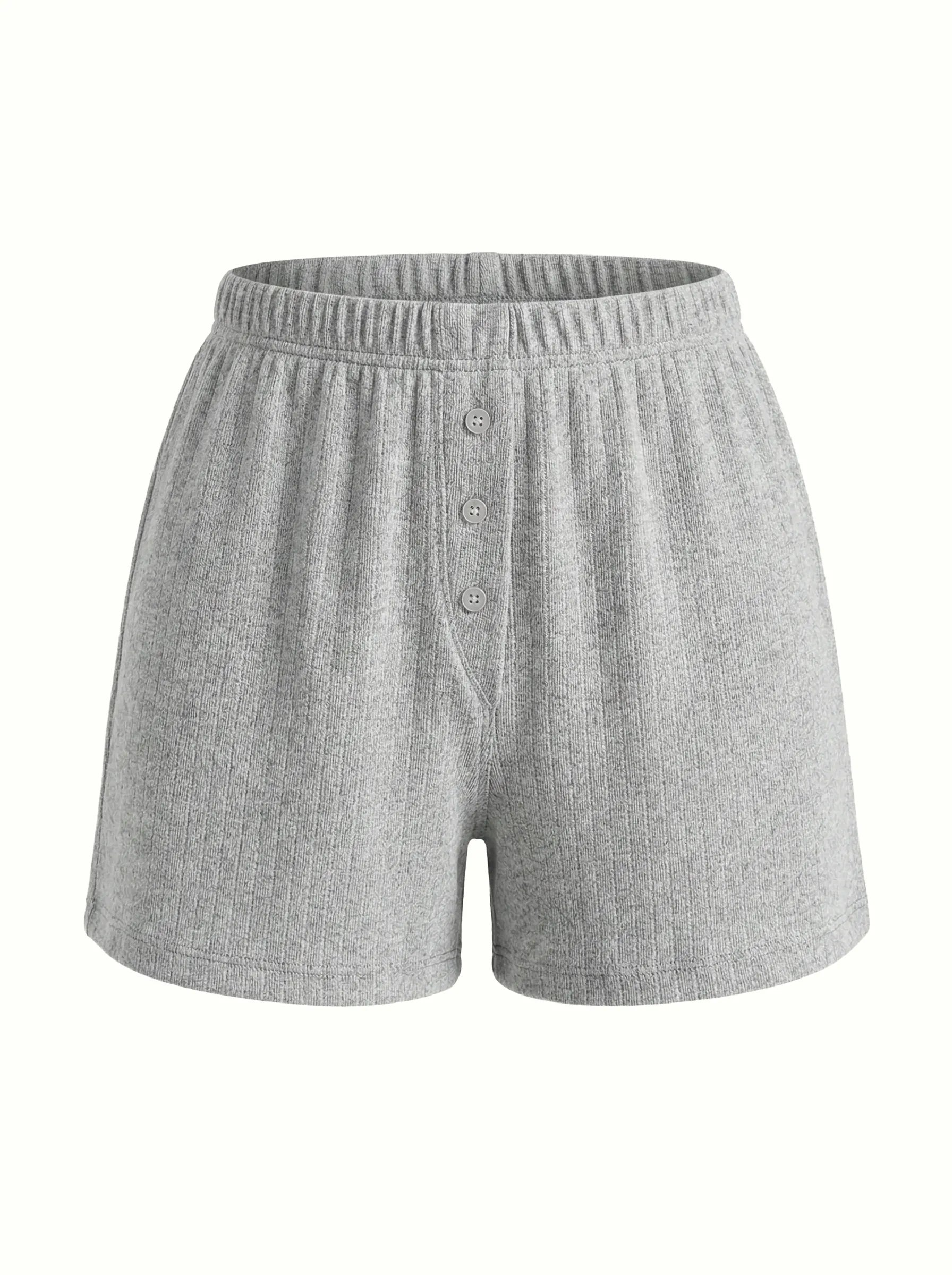 Ribana set of long sleeves (with button) and shorts (with a drawstring) gray
